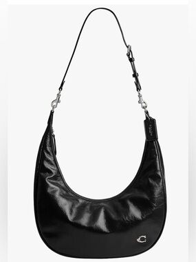 Coach Juliet Sling Bag Black Glazed Leather Hobo NWT